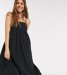 Черный сарафан миди на бретельках ASOS DESIGN Maternity