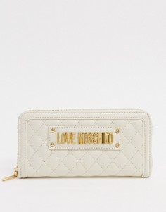 Стеганый кошелек цвета слоновой кости Love Moschino-Кремовый
