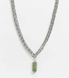 Серебристое ожерелье-цепочка с камнем Reclaimed Vintage inspired-Серебряный