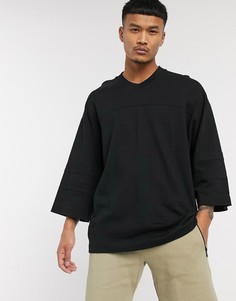 Черная футболка в стиле oversized из плотного трикотажа ASOS DESIGN-Черный