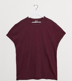 Бордовая футболка с отворотами ASOS DESIGN Plus-Красный