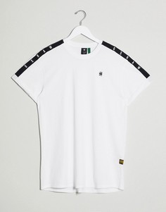 Белая футболка с фирменной лентой G-Star-Белый