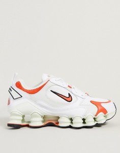 Бело-оранжевые кроссовки Nike Shox TL Nova-Белый
