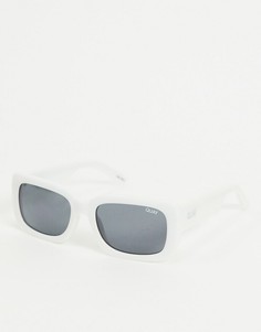 Белые солнцезащитные очки с квадратной оправе Quay Australia-Белый