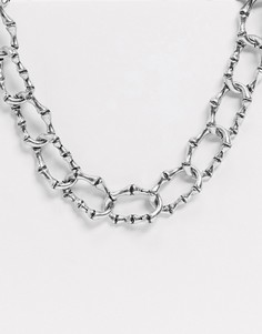 Ожерелье со звеньями в виде костей Reclaimed Vintage inspired-Серебряный