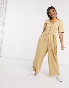 Светло-бежевый свободный комбинезон ASOS DESIGN