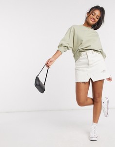 Свободный свитшот оливкового цвета ASOS DESIGN-Зеленый