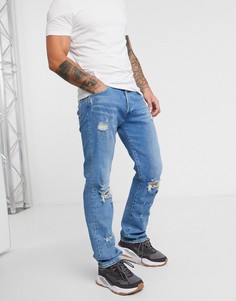 Прямые джинсы с состаренной отделкой Levis 501-Синий Levis®