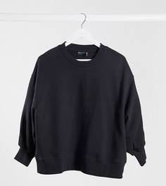 Черный свободный свитшот с широкими рукавами ASOS DESIGN Tall