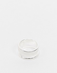 Серебристое минималистское кольцо ASOS DESIGN-Серебряный