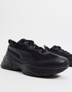Черные кроссовки на массивной подошве Puma-Черный