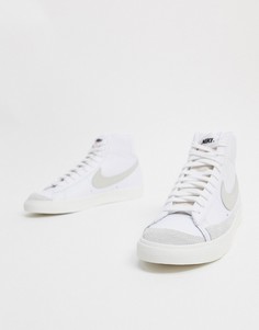 Бело-бежевые кроссовки Nike Blazer 77-Белый