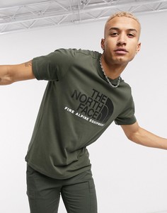 Футболка цвета хаки The North Face Fine Alpine 2-Зеленый
