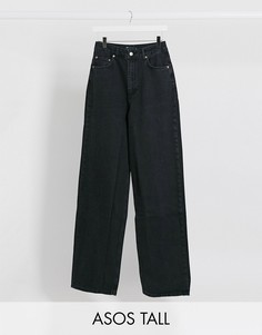 Черные свободные джинсы в винтажном стиле с завышенной талией ASOS DESIGN Tall-Черный