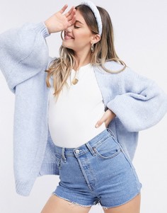 Голубой oversized-кардиган ASOS DESIGN​​​​​​​-Синий