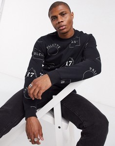 Свитшот с принтом Scotch & Soda-Темно-синий