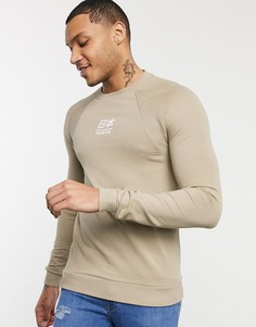 Обтягивающий свитшот с принтом "Tokyo" ASOS DESIGN-Бежевый