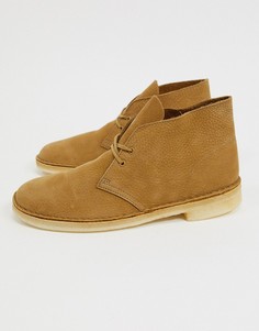 Бежевые замшевые дезерты Clarks Originals-Бежевый