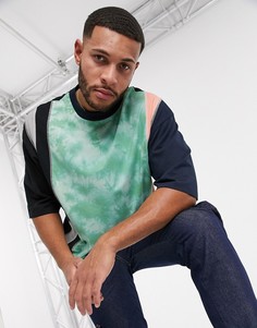 Oversized-футболка из органического хлопка с контрастными вставками ASOS DESIGN-Мульти