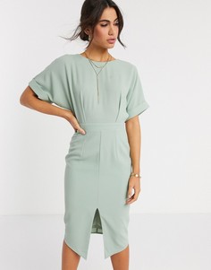 Шалфейно-зеленое платье ASOS DESIGN-Зеленый