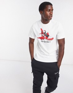 Белая футболка с принтом Nike Jordan-Белый