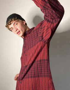 Свободная рубашка в клетку ASOS DESIGN-Бежевый