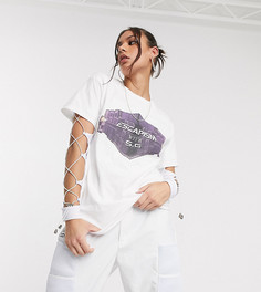 Футболка в стиле oversized с принтом "escapism" Sinead Gorey-Белый