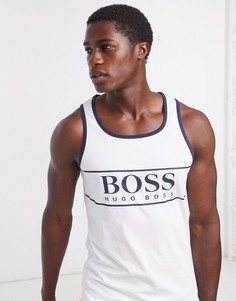 Белая майка с логотипом BOSS bodywear-Белый