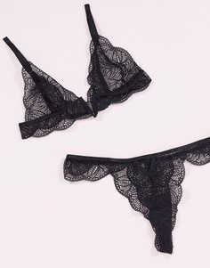 Кружевной бюстгальтер с треугольными чашечками ASOS DESIGN-Черный