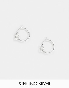 Серебряные серьги-кольца с декоративным узлом House of Freedom at Topshop-Серебряный