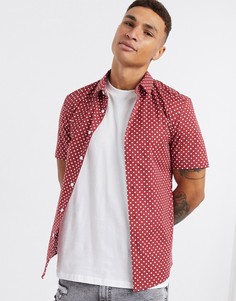 Красная облегающая рубашка в горошек ASOS DESIGN-Красный