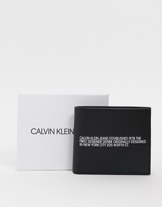 Кожаный кошелек с логотипом Calvin Klein Jeans-Черный