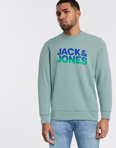 Свитшот с круглым вырезом и эффектом деграде Jack & Jones-Зеленый