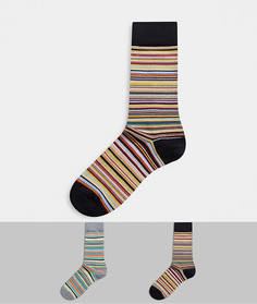 2 пары носков черного/серого цвета в полоску Paul Smith-Мульти