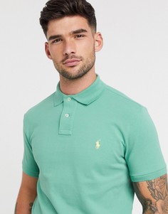 Светло-зеленое поло из пике с логотипом Polo Ralph Lauren-Зеленый