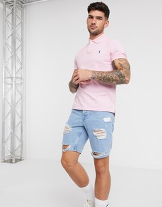 Светло-розовое поло из пике с логотипом Polo Ralph Lauren-Розовый