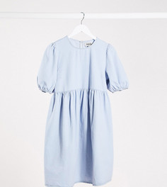 Синее свободное джинсовое платье с пышными рукавами New Look Maternity-Синий