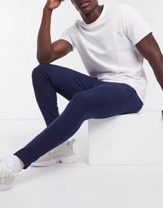 Темно-синие фактурные джоггеры скинни Topman-Темно-синий