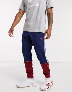 Сине-бордовые джоггеры с 3 полосками adidas Originals-Темно-синий