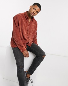 Свободная вельветовая рубашка в стиле 90-х рыжего цвета ASOS DESIGN-Оранжевый