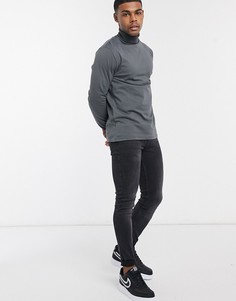 Черная водолазка с длинными рукавами ASOS DESIGN-Черный