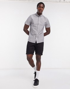 Серая оксфордская рубашка с короткими рукавами Burton Menswear-Серый