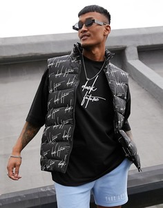 Черный дутый жилет ASOS DESIGN Dark Future