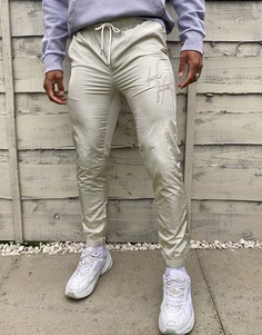 Бежевые нейлоновые джоггеры скинни ASOS DESIGN Dark Future-Бежевый