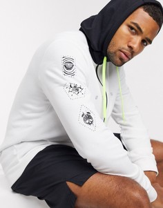 Белый флисовый худи Nike Training Dry