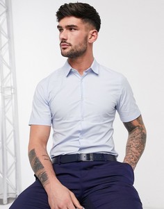 Однотонная рубашка с короткими рукавами French Connection-Синий