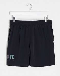 Черные шорты для плавания с надписью "just do it" Nike Swimming-Черный