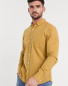 Оксфордская рубашка горчичного цвета из органического хлопка с длинными рукавами New Look-Желтый