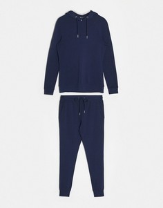 Темно-синий спортивный костюм с худи из органического хлопка ASOS DESIGN