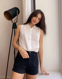 Рубашка цвета слоновой кости без рукавов ASOS DESIGN-Белый